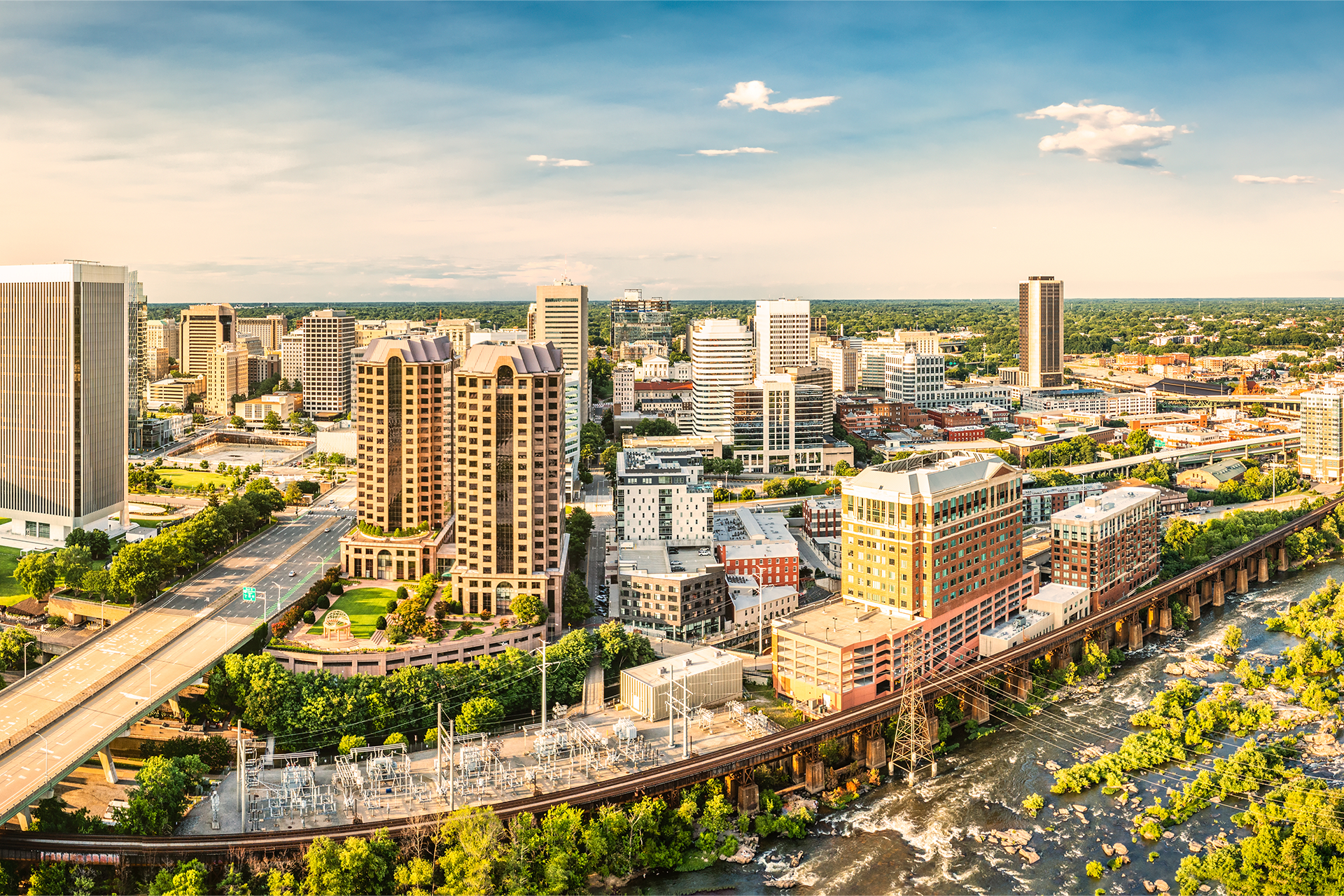 Panorámica aérea de Richmond, Virginia